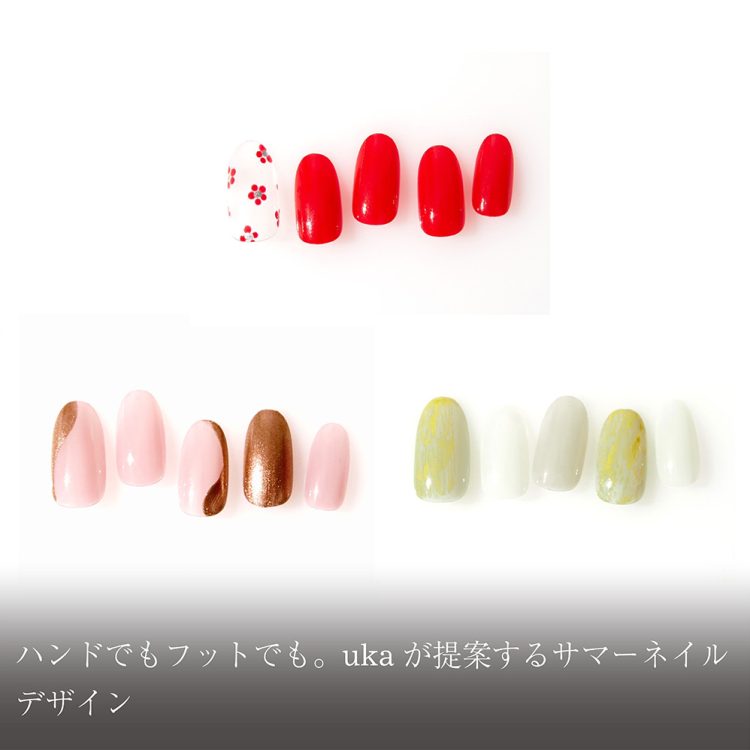 ハンドでもフットでも。ukaが提案するサマーネイルデザイン画像