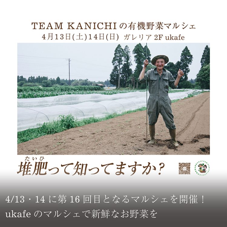 4/13(土)・14(日)に第16回目となるマルシェを開催！ukafeのマルシェで新鮮なお野菜を画像