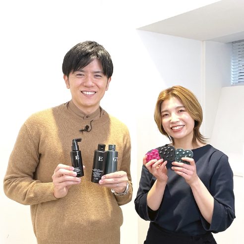 イセタンメンズの youtubeに青木源太アナと一緒に大友が出演。画像