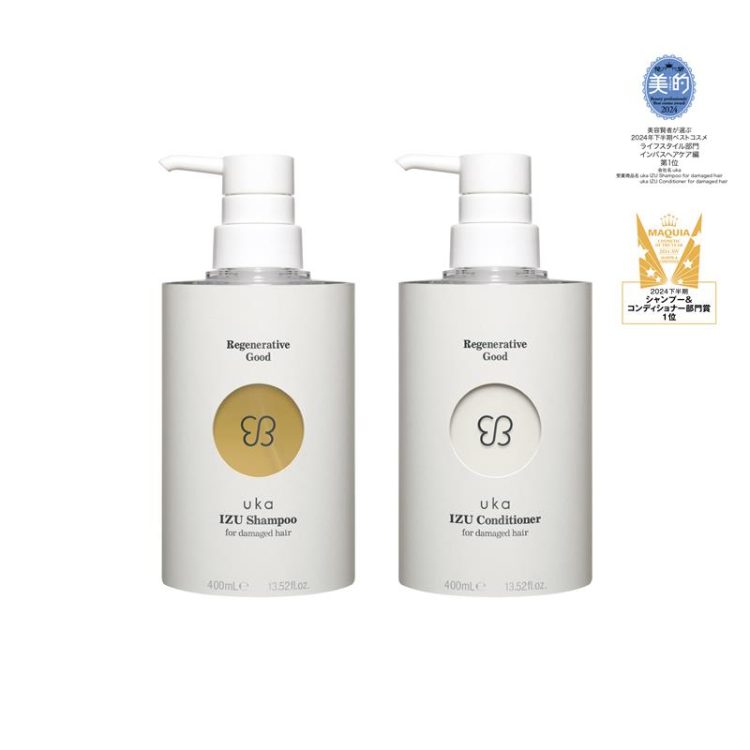 uka IZU Shampoo&Conditioner for damaged hairが美容2誌の2024年下半期ベストコスメで1位を受賞画像