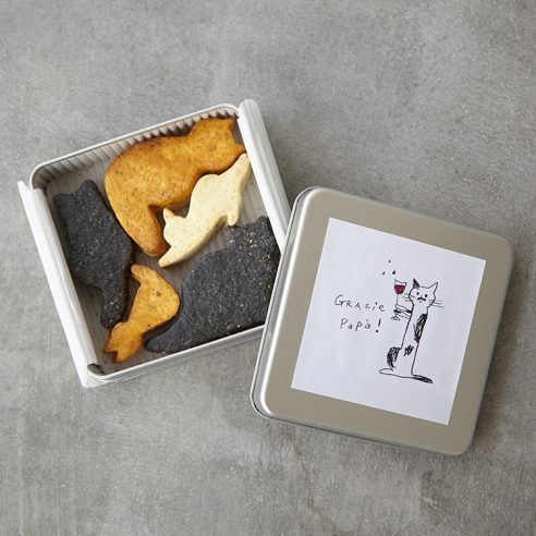 父の日のギフトにも。ukafe(ウカフェ)の三毛猫クッキーが、お酒に合うおつまみクッキーになって限定発売!画像