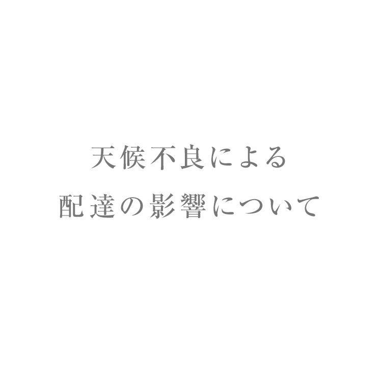 天候不良による配達の影響について画像