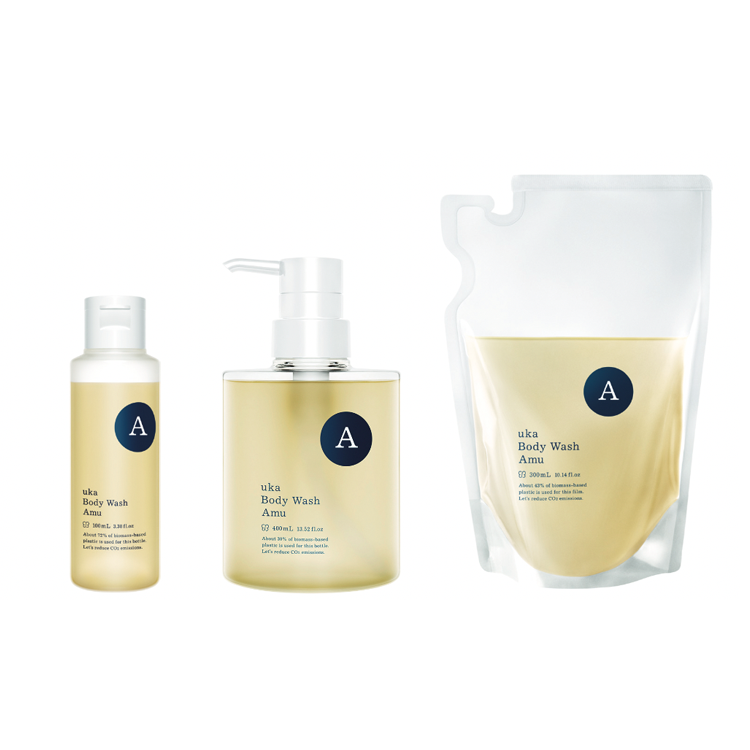 1月6日(金) uka Body Wash Amuへ名称変更のご案内。もっと呼びやすいネーミングでパッケージもシンプルに。リフィルも新登場!画像