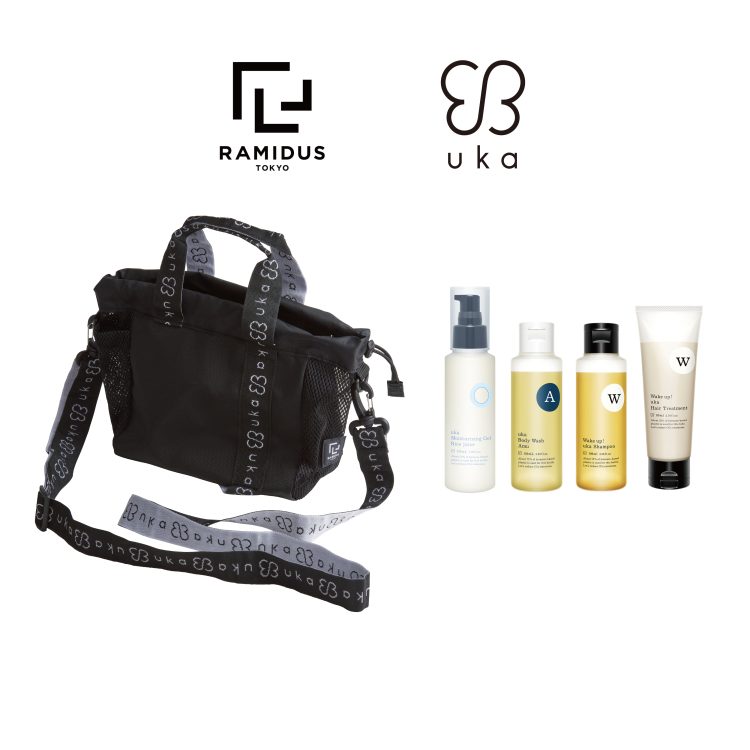 9月3日(土)にuka to go by RAMIDUSが発売。ヘアからフェイス、ボディケアまでジェンダーレスに叶えるポーチは、旅行のお供の新定番。画像