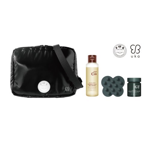 ukaとPOTRがコラボレーション。POTRオリジナルのポーチとuka for MEN GROOMING SERIESがセットになって4月16日（土）限定発売。画像