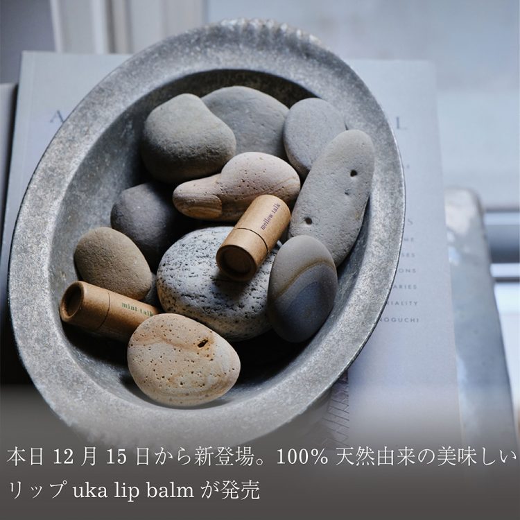 本日12月15日から新登場。100%天然由来の美味しいリップuka lip balmが発売画像
