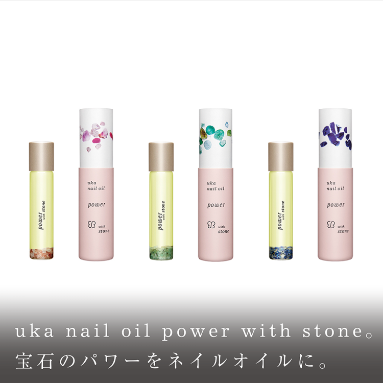 uka nail oil power with stone。宝石のパワーをネイルオイルに。画像