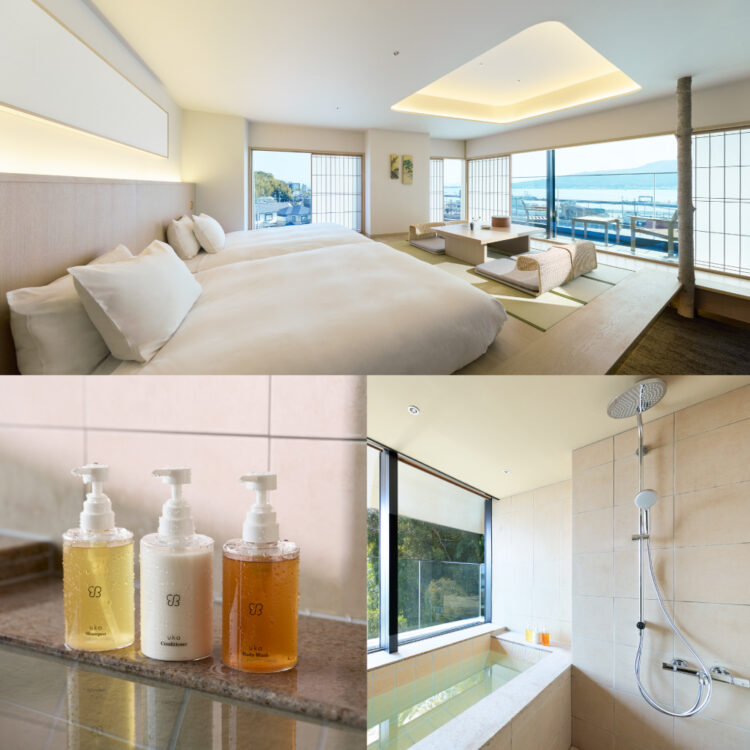 宮島の自然と文化に触れる特別なリトリート体験ができる広島・宮島口の「HOTEL FORK & KNIFE Miyajima」とukaがアメニティでコラボレーション。画像